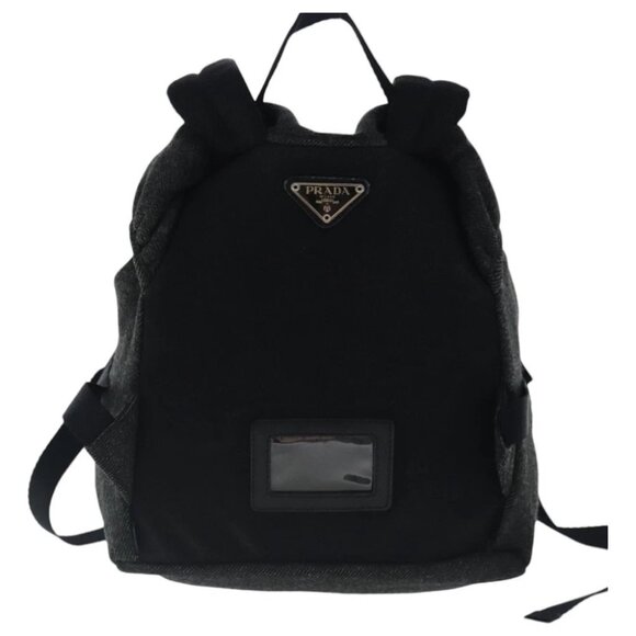 PRADA Backpack Wool Gray Silver - Picture 3 of 14
